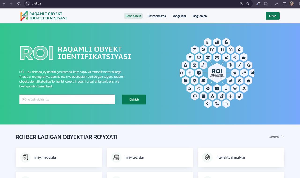 EROI.UZ platforma preview